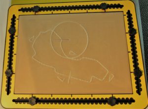 TactiPad Drawing Board with mylar sheet and tactile rulers around edge