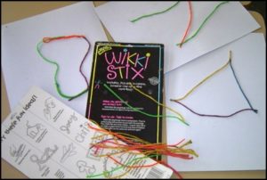 Wikki Stix packet and simple shape drawings