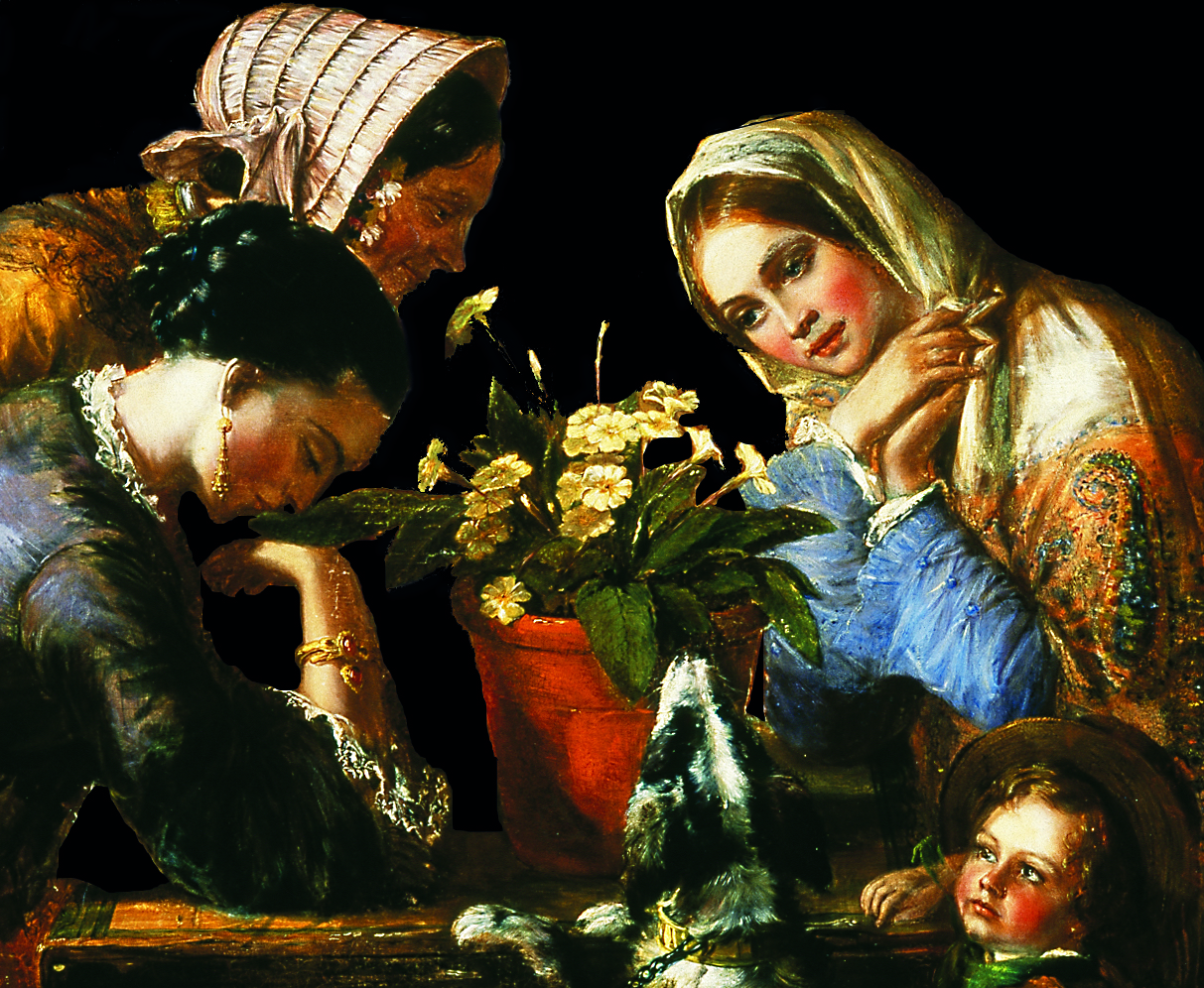 Central figures on black background