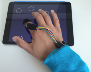 prototype haptic device with iPad