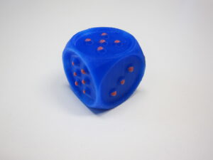 3D printed dice with tactile dots